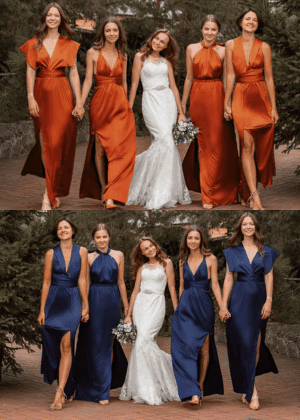 Satin Bridesmaid Dress, Multiway Dress