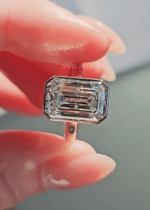 Vintage 4 CT Emerald Cut Moissanite Engagement Ring