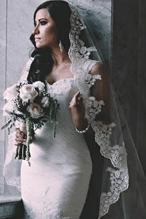 1 tier cathedral Mantilla Lace Veil,Lace