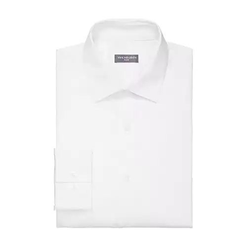 Van Heusen Men's Dress Shirt Regular Fit Ultra Wrinkle Free Flex Collar Stretch