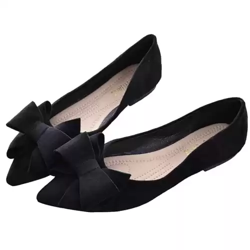 Bow-Knot Ballet Flats Womens Pointy Toe