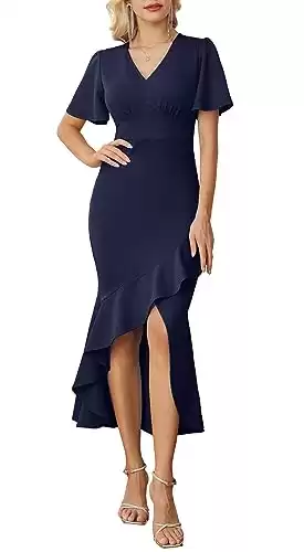 GRACE KARIN Cocktail Dresses for Women Evening Party 2024 Elegant Prom Dresses Navy Blue M