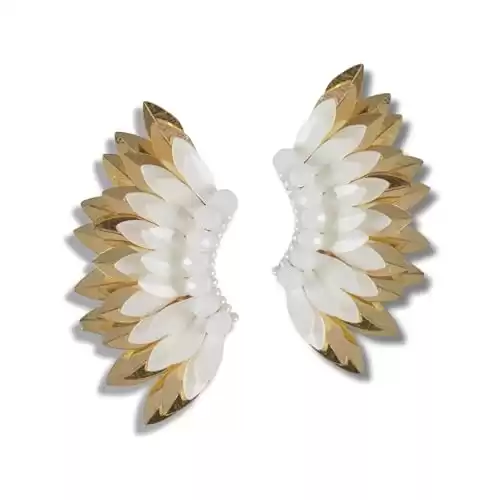 Angel wing earrings for women, Small statement Handmade Prom Earrings, Wings stud for girls, Beaded Butterfly winged Earrings