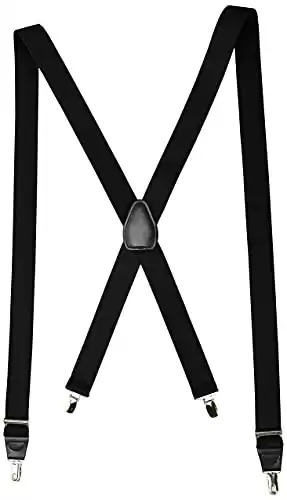 Dockers Men's Solid Suspender, Black,