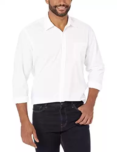 Men's Regular-Fit Long-Sleeve Casual Poplin Shirt