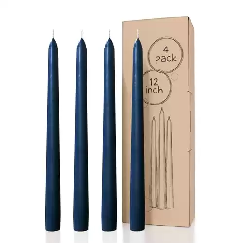 12 inch Taper Candles Set of 4 - Dripless and Smokeless