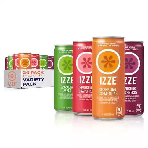 Izze Sparkling Juice, 4 Flavor Variety Pack, 8.4 Fl Oz (24 Count)