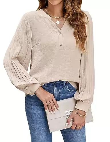 Dressy Casual Blouse, Apricot