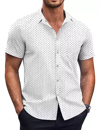 Men's Short Sleeve Dress Shirts Regular Fit