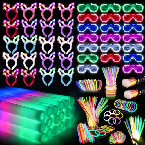 260PCS Glow in the Dark Party Supplies