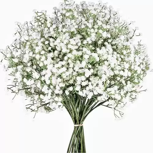 Babys Breath Artificial Flowers,12 Pcs Gypsophila Real Touch Flowers