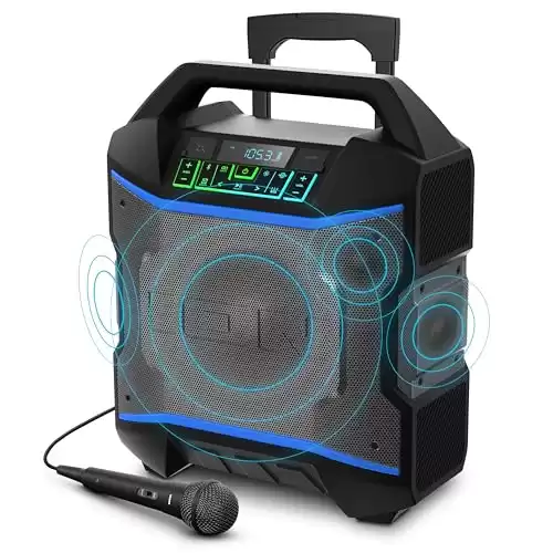 Portable Bluetooth Outdoor Party Speaker with Karaoke Microphone