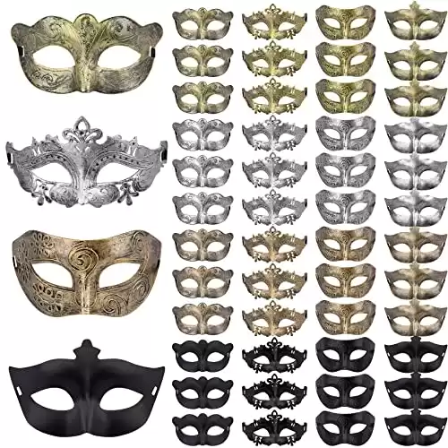 48 Pieces Vintage Antique Masquerade Masks Venetian Mask Masquerade Eye Masks