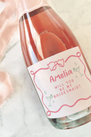 Bridesmaid Proposal wine label - Hand Drawn