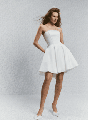 Emily dress with bow in back, short wedding dress with bow