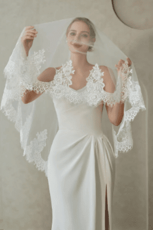 Lace Edge Bridal Veil, Blusher Lace Wedding Veil, Rose Lace