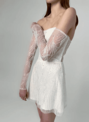 Mini Wedding Dress Lace Short Reception Dress