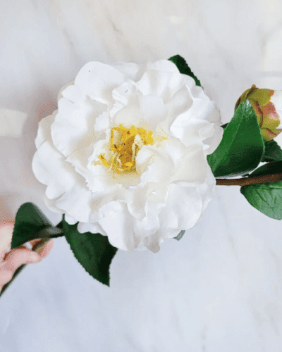 Real Touch White Camellia 28.5” Artificial Flowers