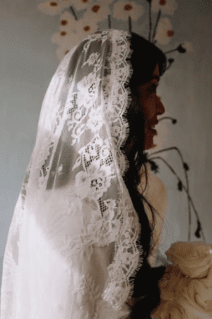 Scalloped Soft Lace Mantilla Wedding Veil