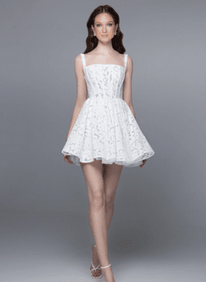 Short white dress RUTA. Lace wedding dress  Cocktail dress