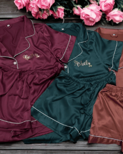 Silky Satin Pajamas, Customized Pajama Set