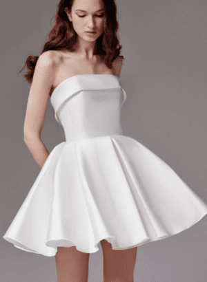 Summer cocktail dress SOPHIE. White wedding dress