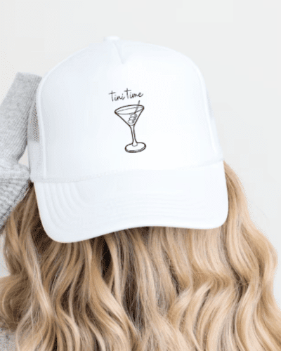 Tini Time Martini Trucker Hat  Perfect Bachelorette Hat