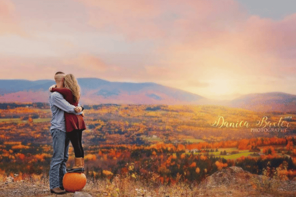 fall engagement photography haybales vintage car danica b photography