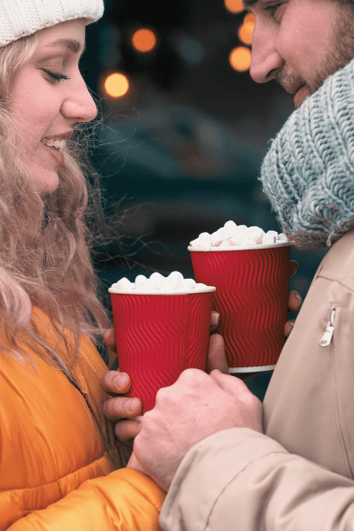 winter engagement photos ideas Hot Cocoa Moment