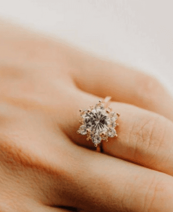 Art Deco Floral Engagement Ring