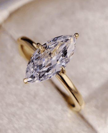 Marquise Engagement ring Gold Travel ring Unique