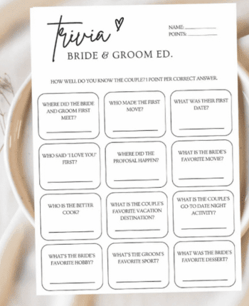 Bride Groom Trivia Bride Groom Question Couple Trivia