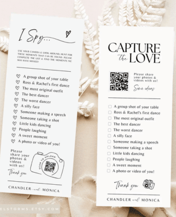 I spy wedding game Capture the love photo scavenger
