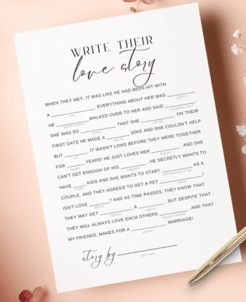 Mad Libs Wedding Game Printable