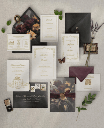Moody Fall Wedding Invitation Suite