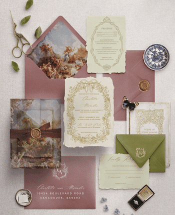 Vintage Romantic Wedding Invitation Suite