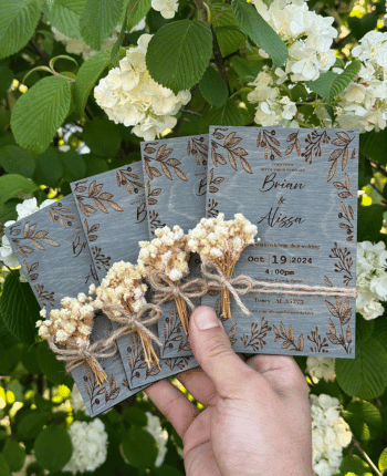 Wooden Wedding Invitation Set