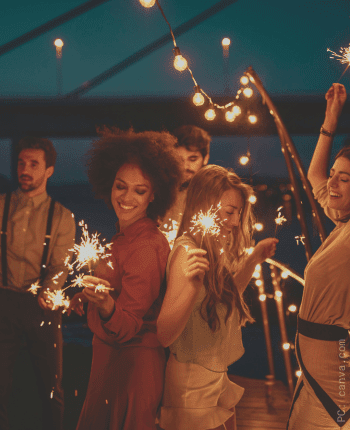 beach bonfire engagement party