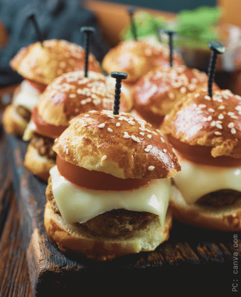 engagement party mini sliders fries