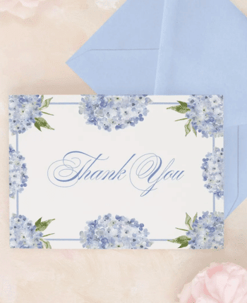 Blue Hydrangea Thank You Cards