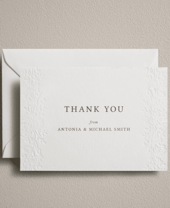 Embossed Wedding Thank You Card