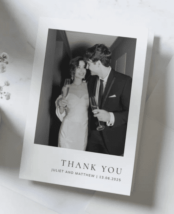 Folded Wedding Thank You Cards With Photo
