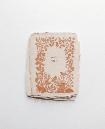 Letterpressed Botanical Table Numbers