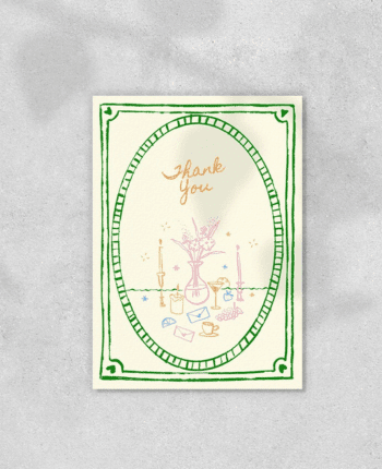 THANK YOU CARD Template, vintage Parisian hand drawn