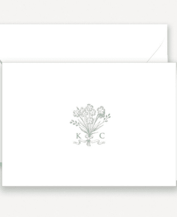 Vintage Monogram Folded Note Cards