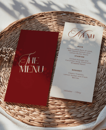 Burgundy and Cream Wedding Menu Template
