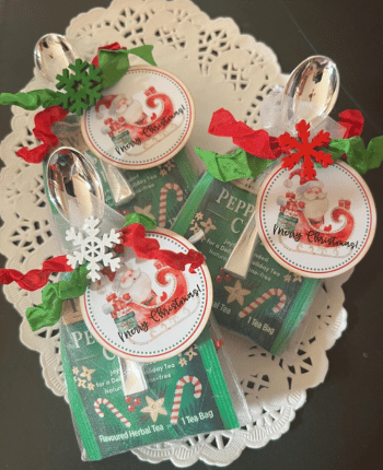 Set of 2 Christmas Peppermint Tea Favors