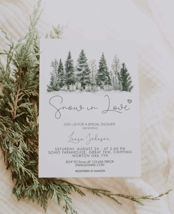Snow In Love Bridal Shower Invitation