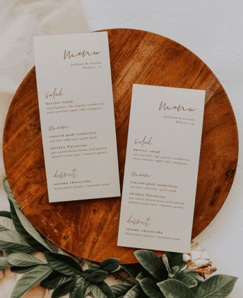 Warm Terracotta Wedding Menu Template