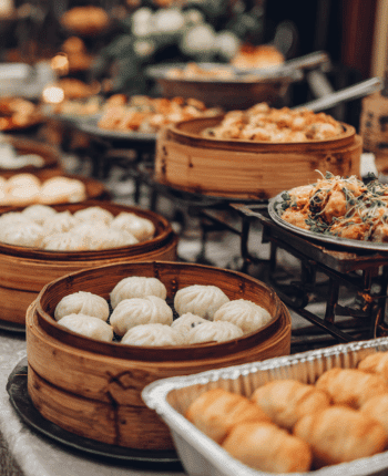 dimsum wedding reception ideas food buffet